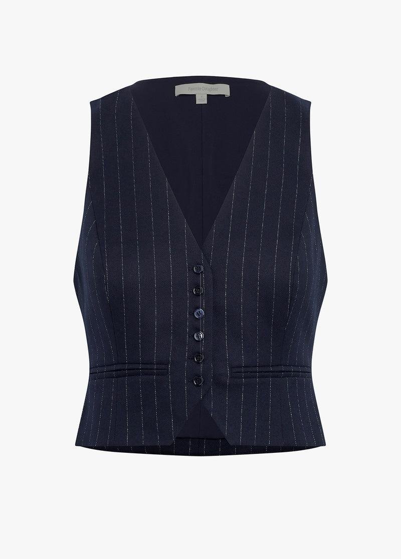 Navy Pinstripe Vest