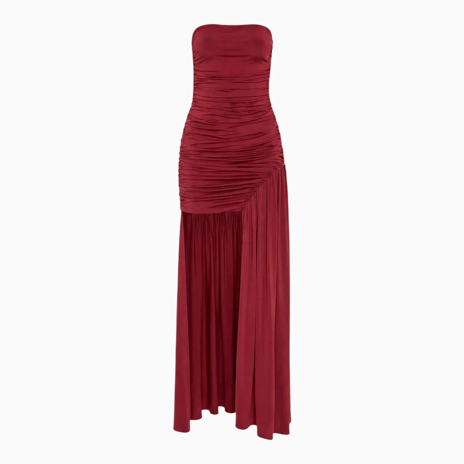 Sequoia Wine Red Mini Dress with Side Draped Panel