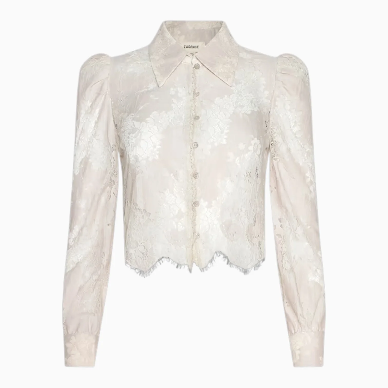 Champagne Lace Button Up