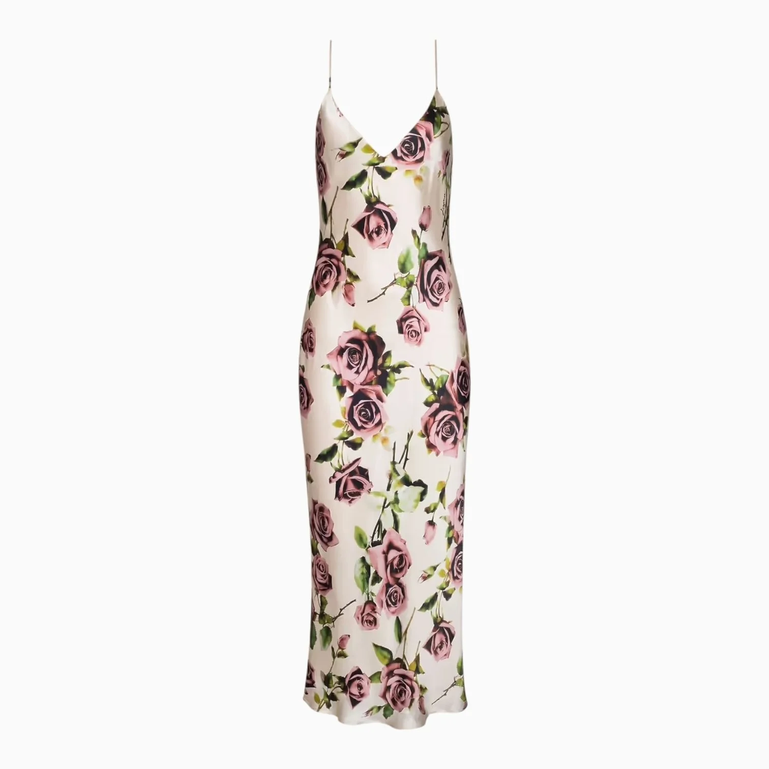 Romantic Rose Silk Slip Dress