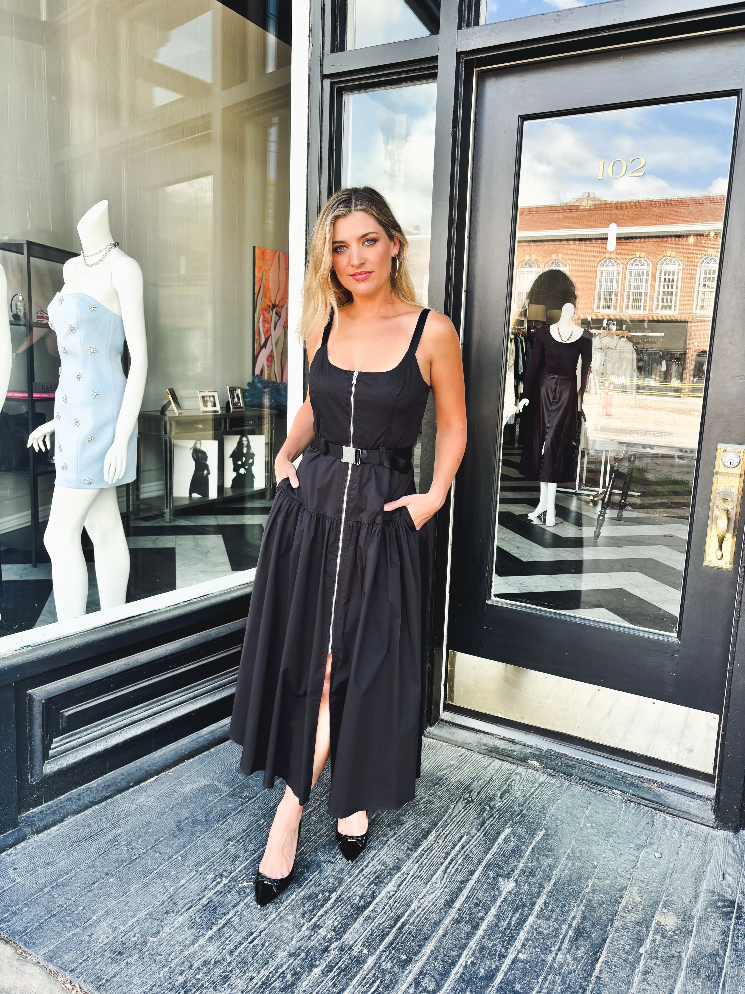 Black Zipped Maxi Dress