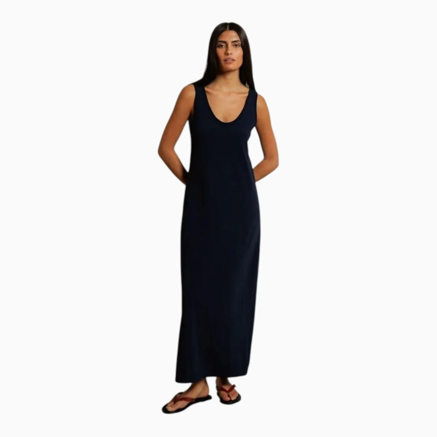 Navy Classic Jersey Tank Maxi Dress