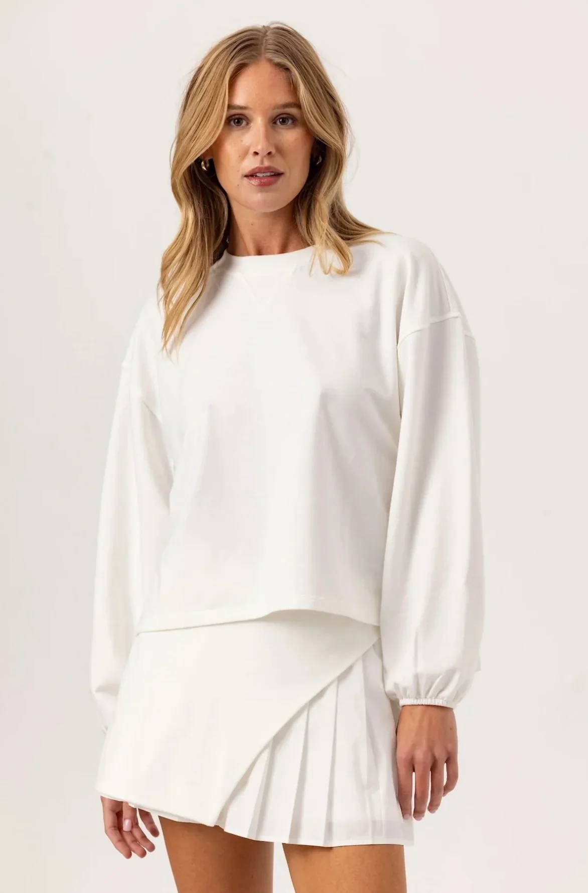 White Elevated Pullover