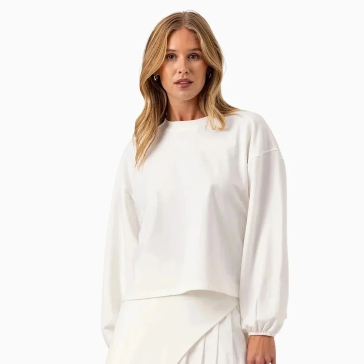 White Elevated Pullover