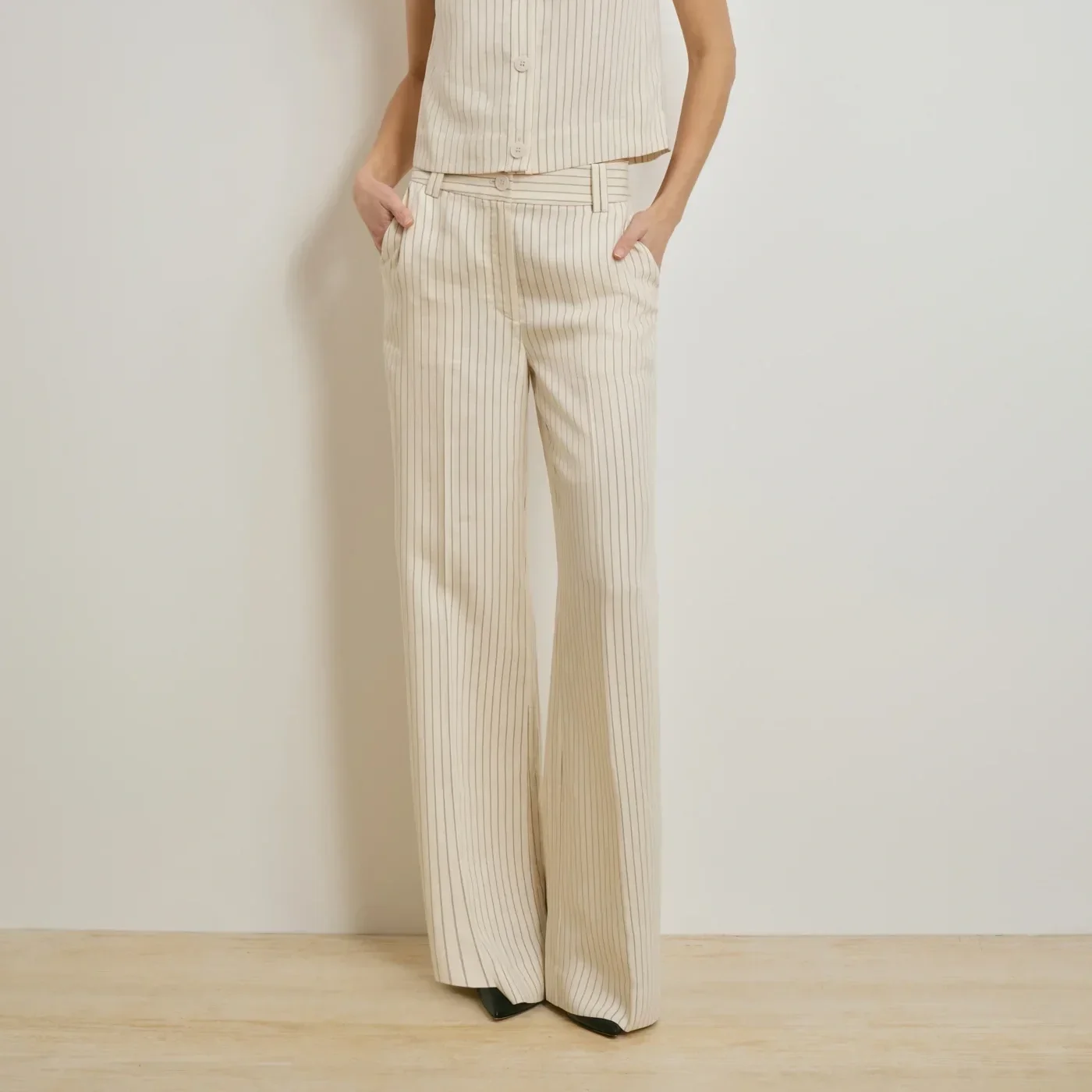 Cream Pinstripe Trouser