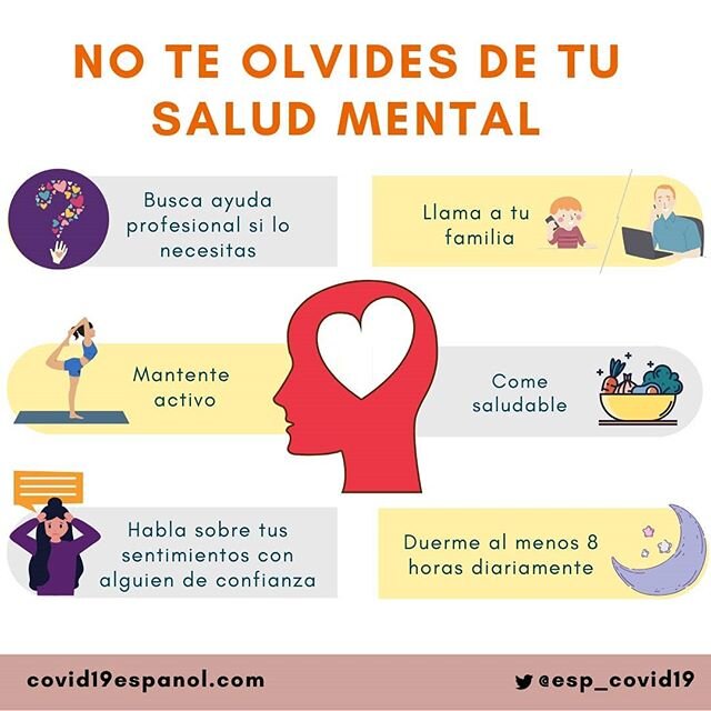 Nuestra salud mental 🙂🧠puede verse afectada por las preocupaciones, la ansiedad o la saturaci&oacute;n de informaci&oacute;n sobre esta crisis causada por #covid19.⁣
⁣
Adem&aacute;s de que el distanciamiento social puede agravar la situaci&oacute;n