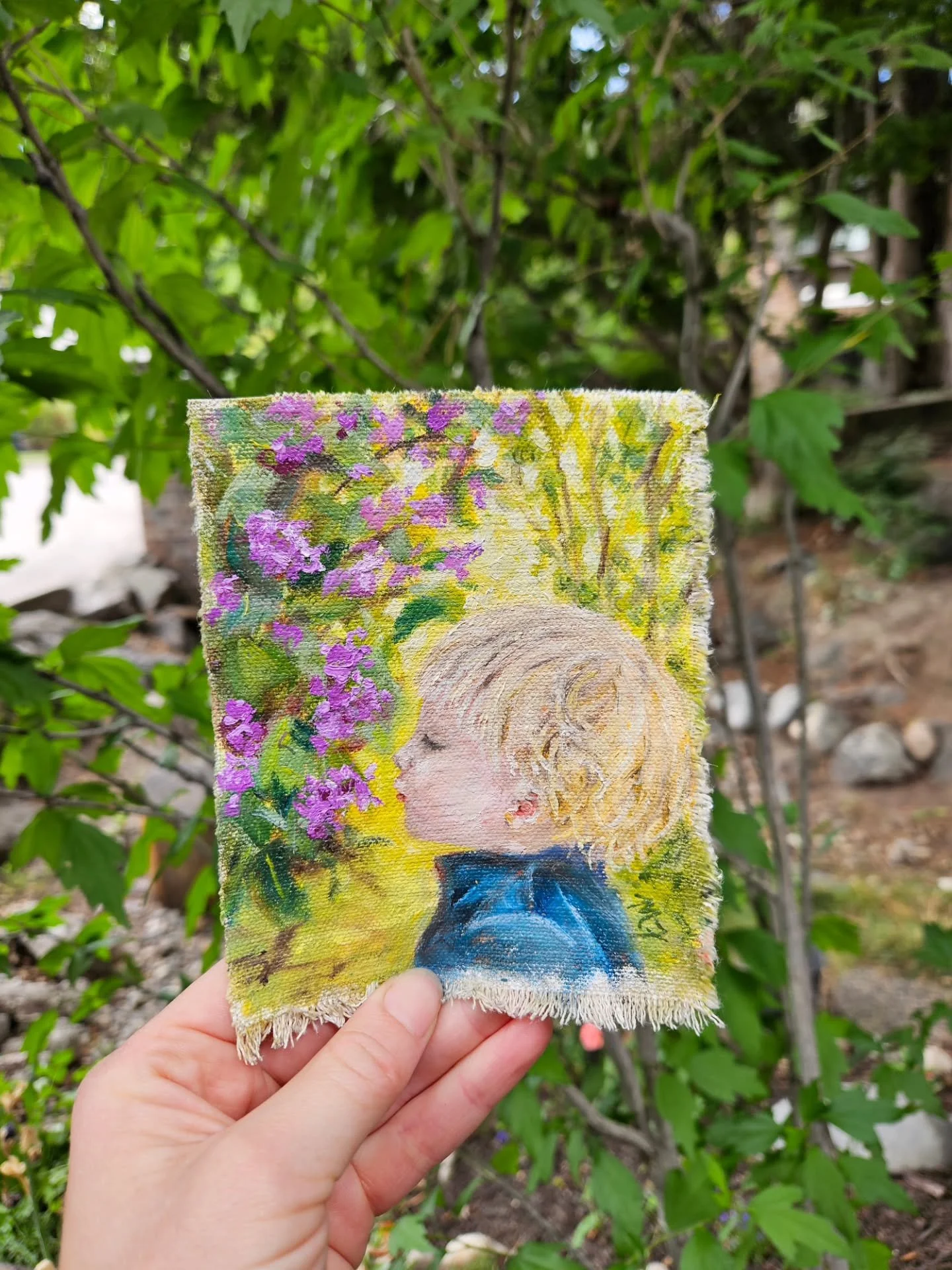 My bub 🥰

I haven't shared a still of the completed painting, and I hate art accounts with only video content. I want to SEE it. So here he is, ever adorable. 

I recently wrote a blog post (linked in bio) about the personal projects I've been worki