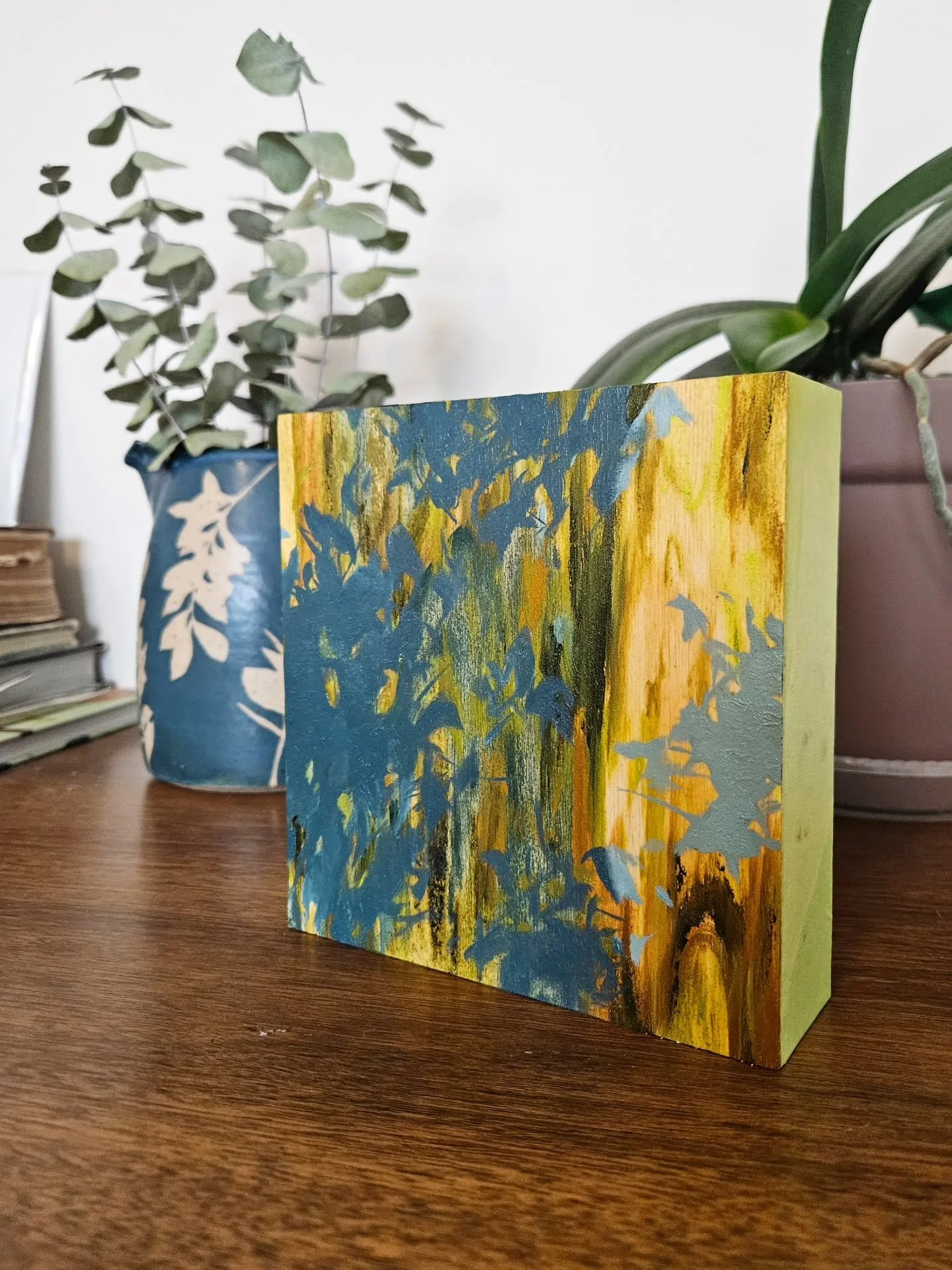 Tell me what you think of this little guy? 

It's something very different, transparent wash on wood with shadows overtop...I'm digging it. I love the wood grain peeking through...