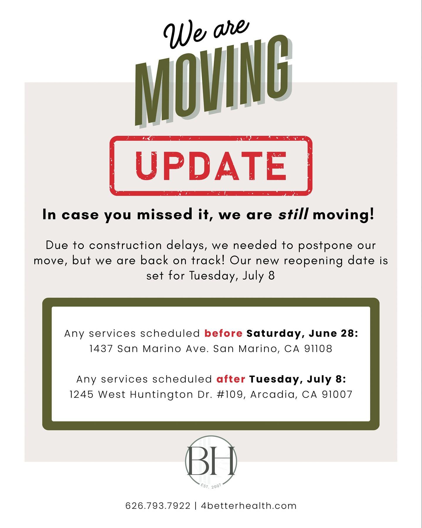 ICYMI, we are moving offices in July! Goodbye San Marino, hellloooo Arcadia 🥹