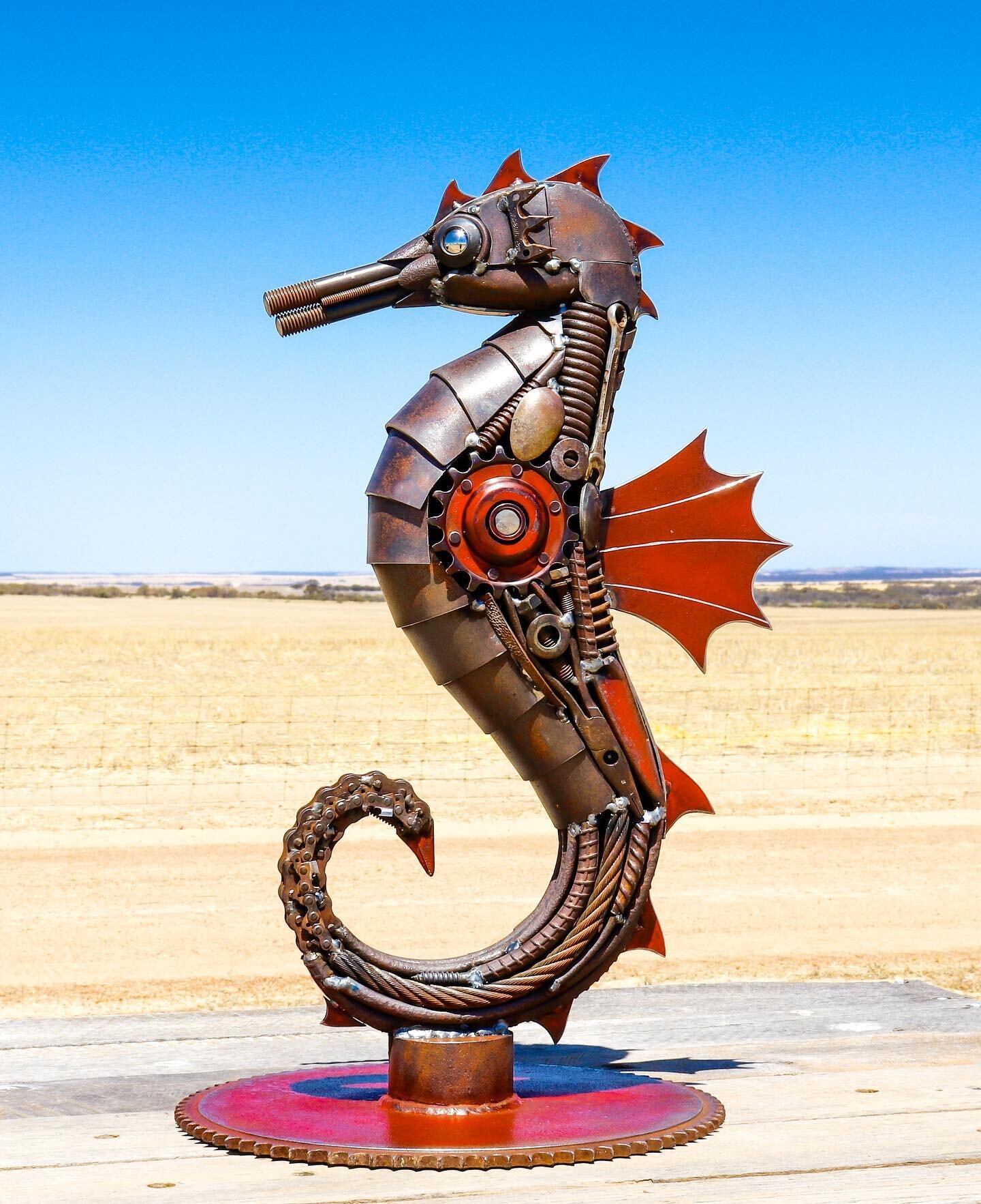 Looks pretty happy for a seahorse that is more than 300km from the ocean doesn&rsquo;t he!

This piece was a giveaway, again for Movember - supporting mens mental health.

&ldquo;The Red Dragon&rdquo; (2019): Constructed from retired tools, machine p