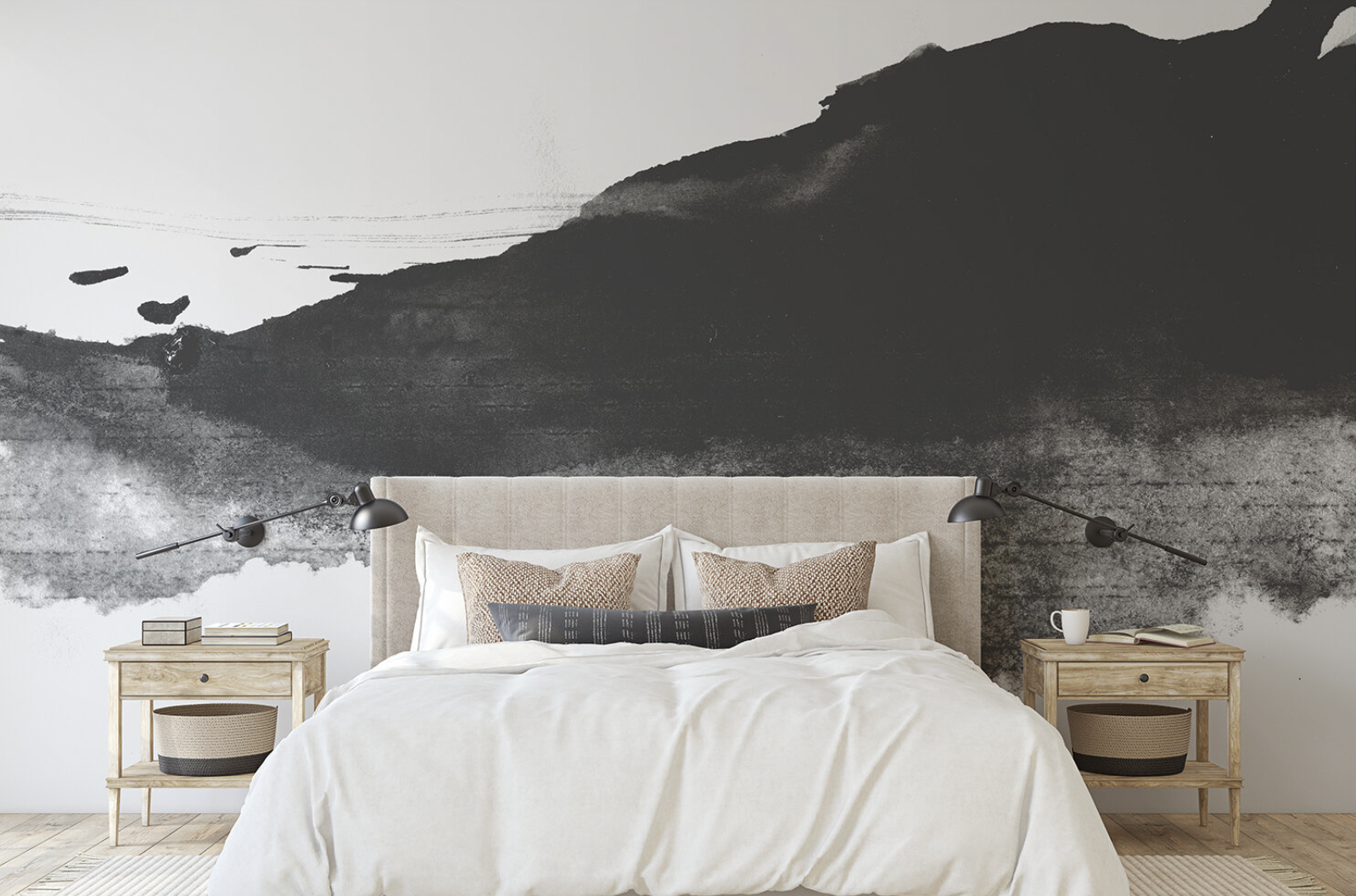 1394 INK WASH MURAL \\ Black Ink