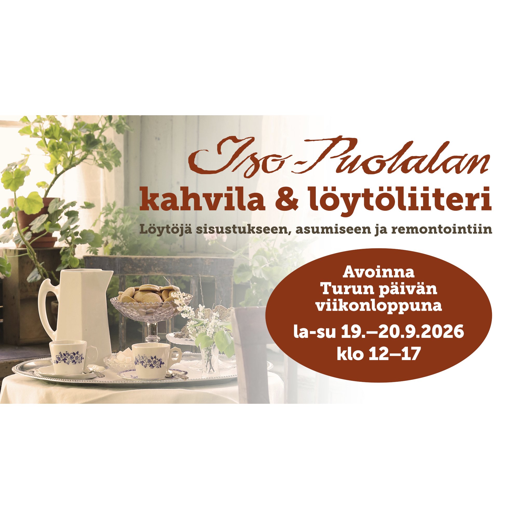 Iso-Puolalan Kahvila ja Löytöliiteri ovat avoinna Turun päivän viikonloppuna 