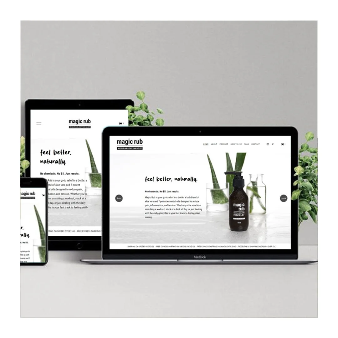 E-Commerce Website, Product Label design and Re-brand for Magic Rub