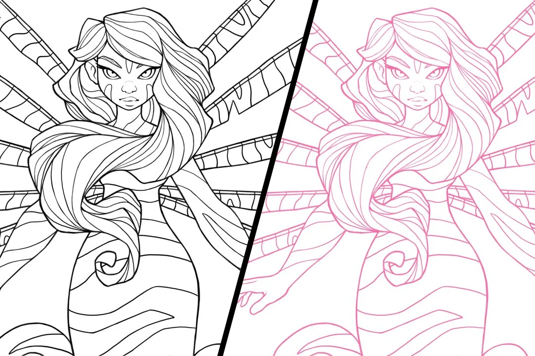 how to change color on line art using png-files