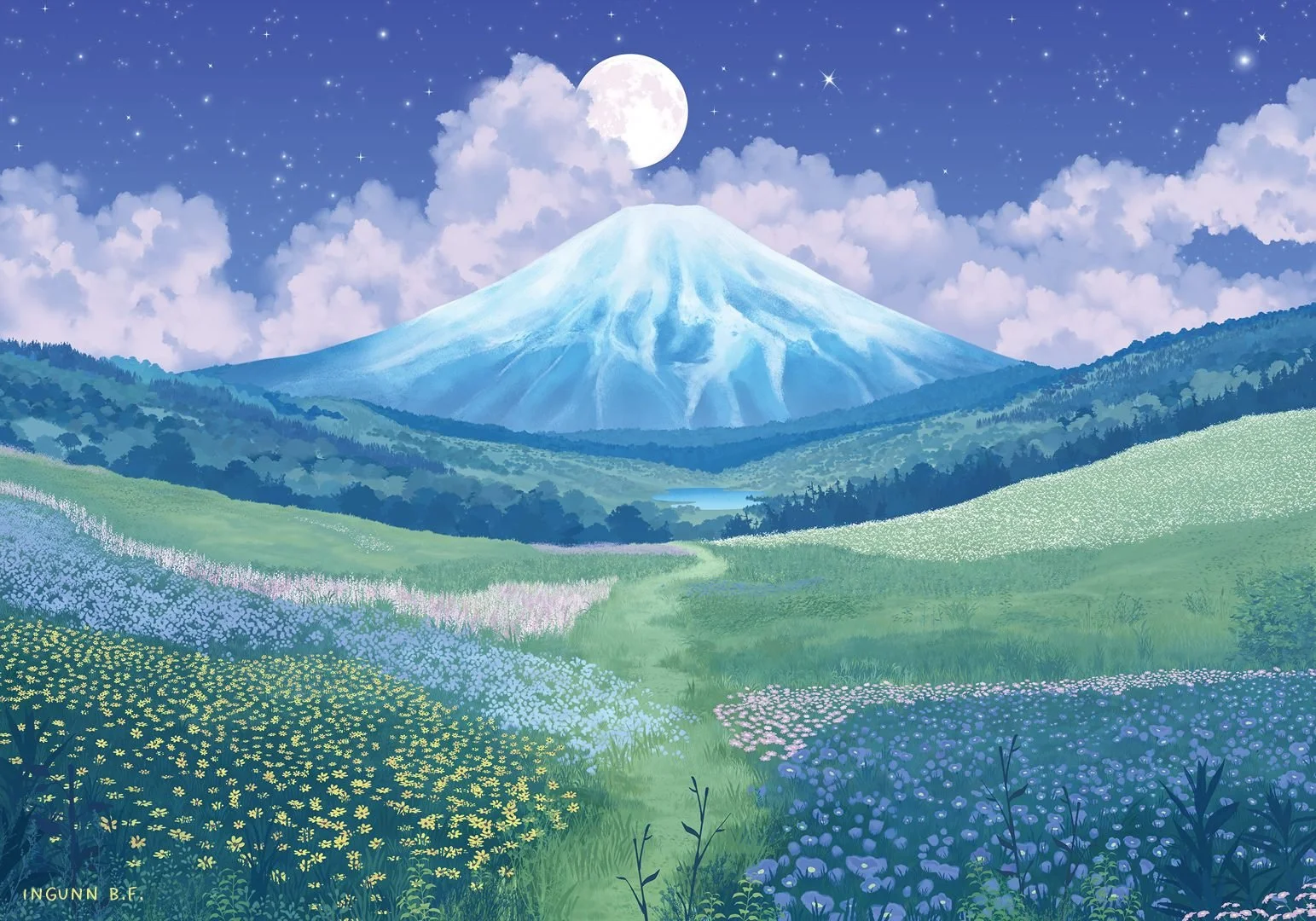 Fantasy Mountain Scenery | Private commission