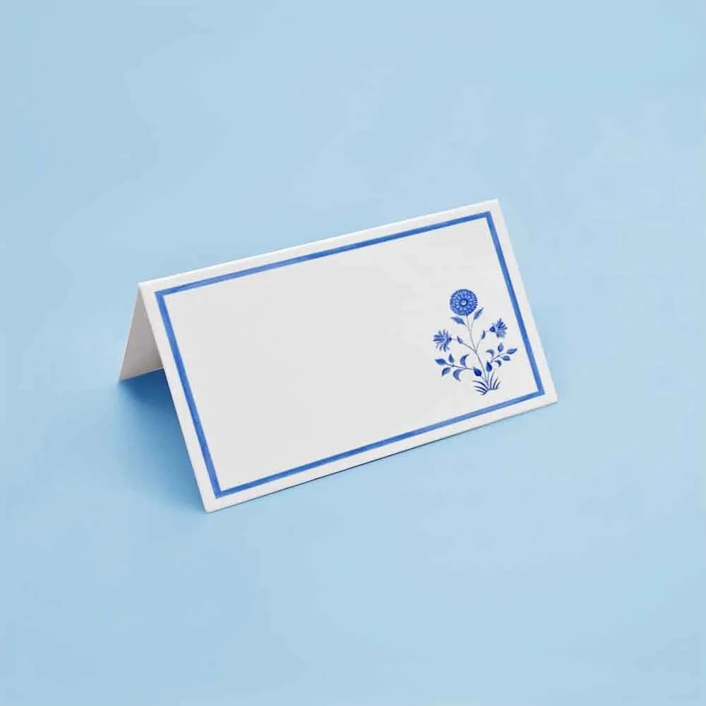 Blue Flower Place Cards