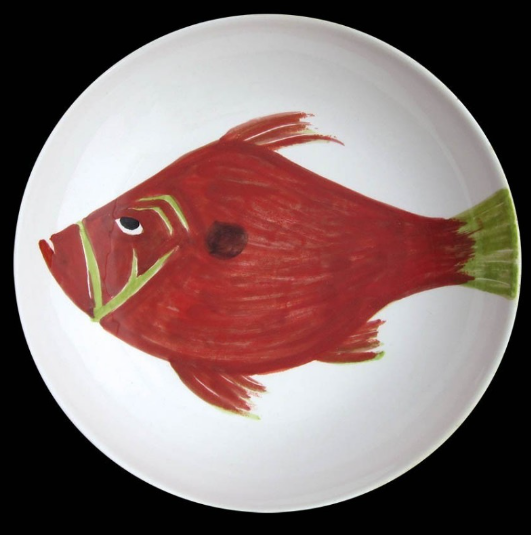MAJOLICA JOHN DORY FISH LARGE ROUND DISH