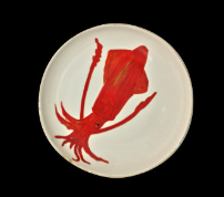 Majolica Squid large round dish