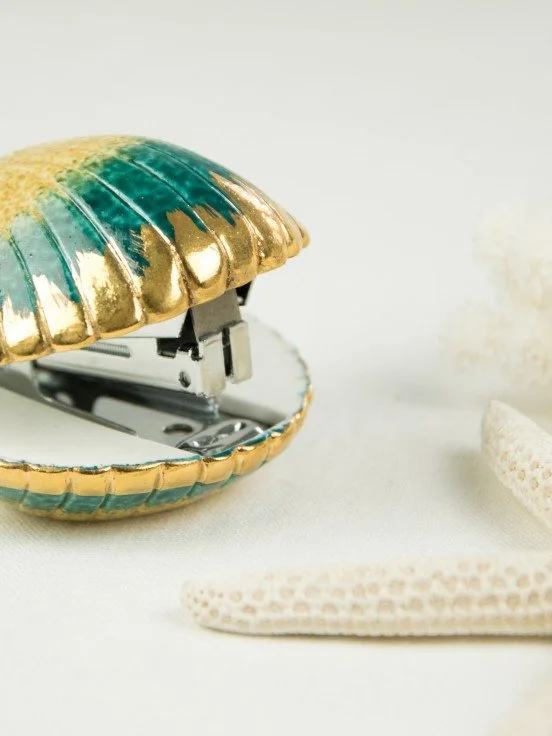 Blue & gold shell stapler