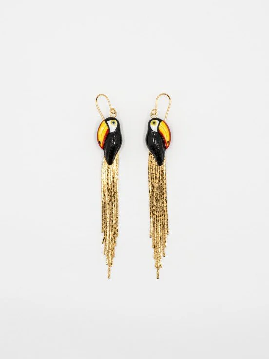 Earrings Toucan with fringes