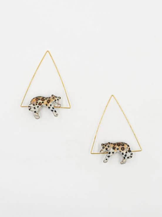 Earrings Leopard triangle