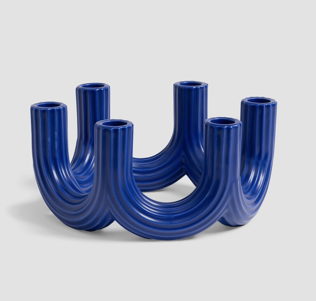 Candle holder churros blue