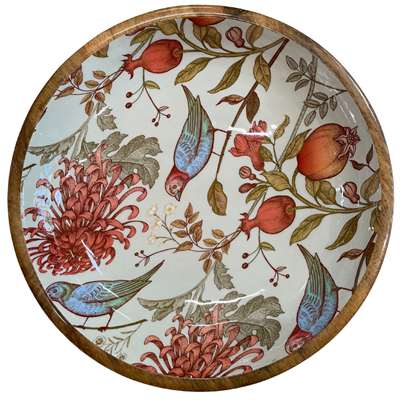 Bowl Mango wood Orange Bird L