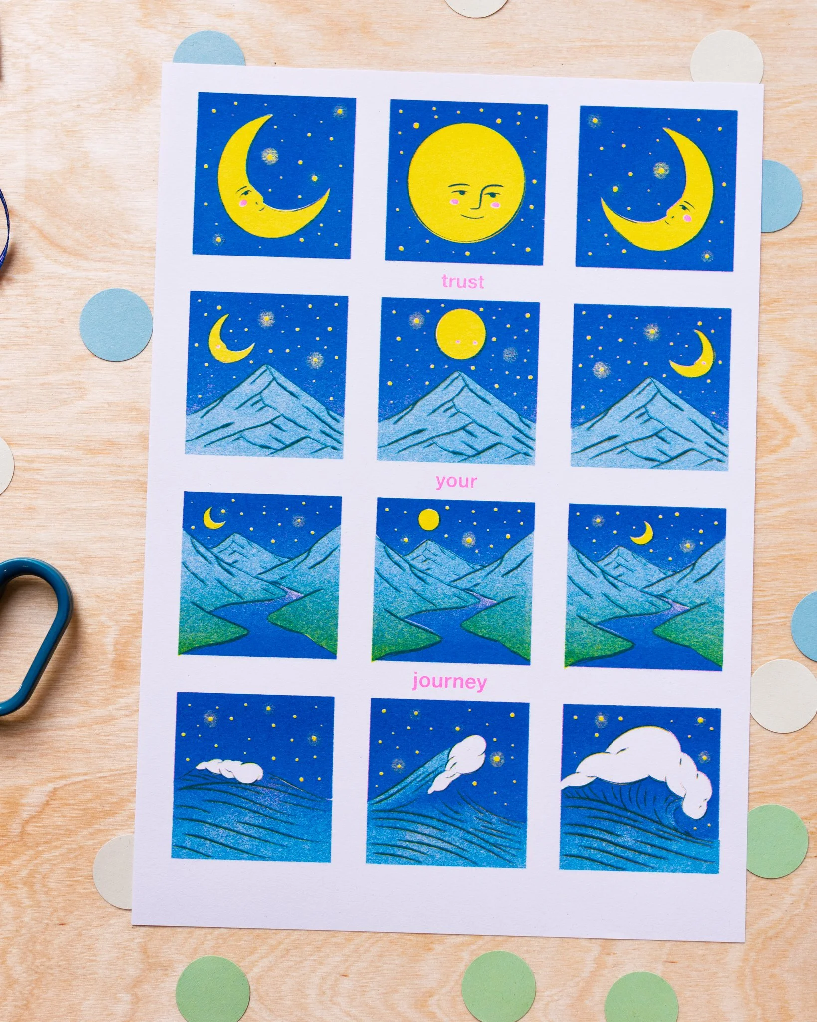 Trust Your Journey A4 Riso Print