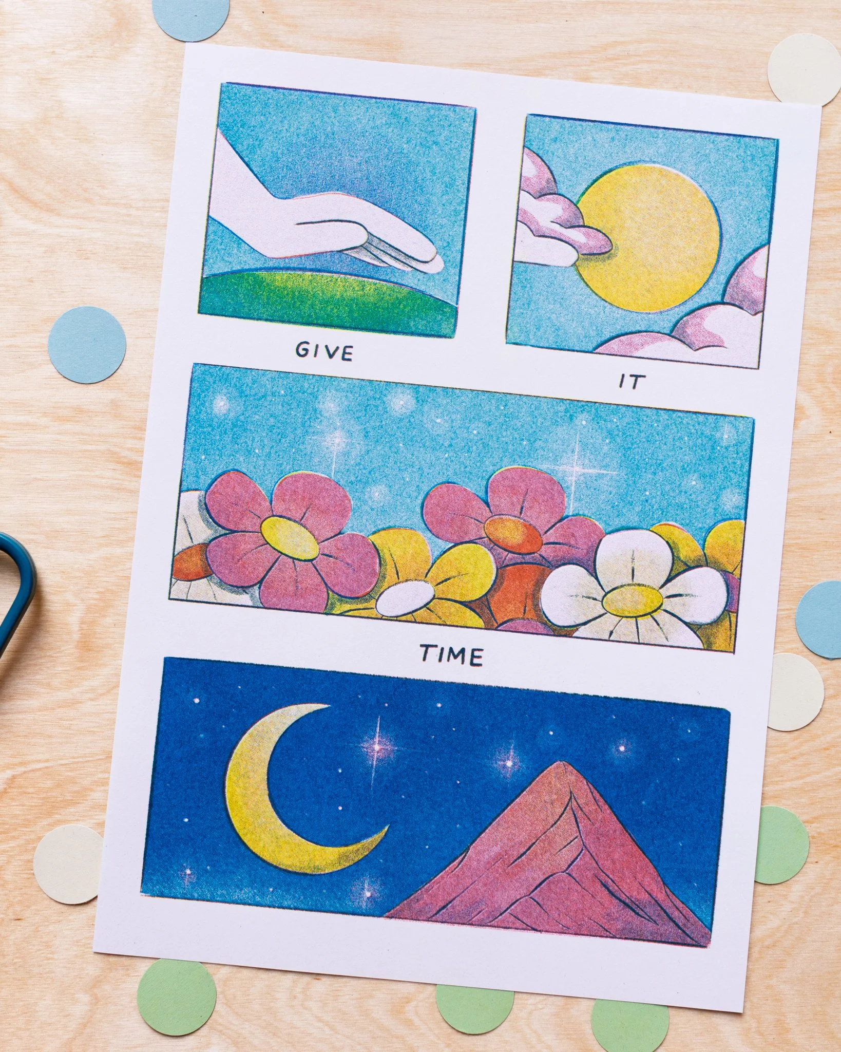 Give It Time A4 Riso Print