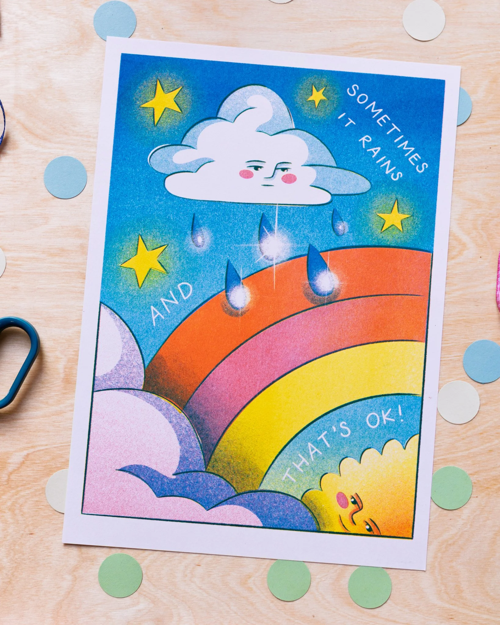 Sometimes It Rains A4 Riso Print