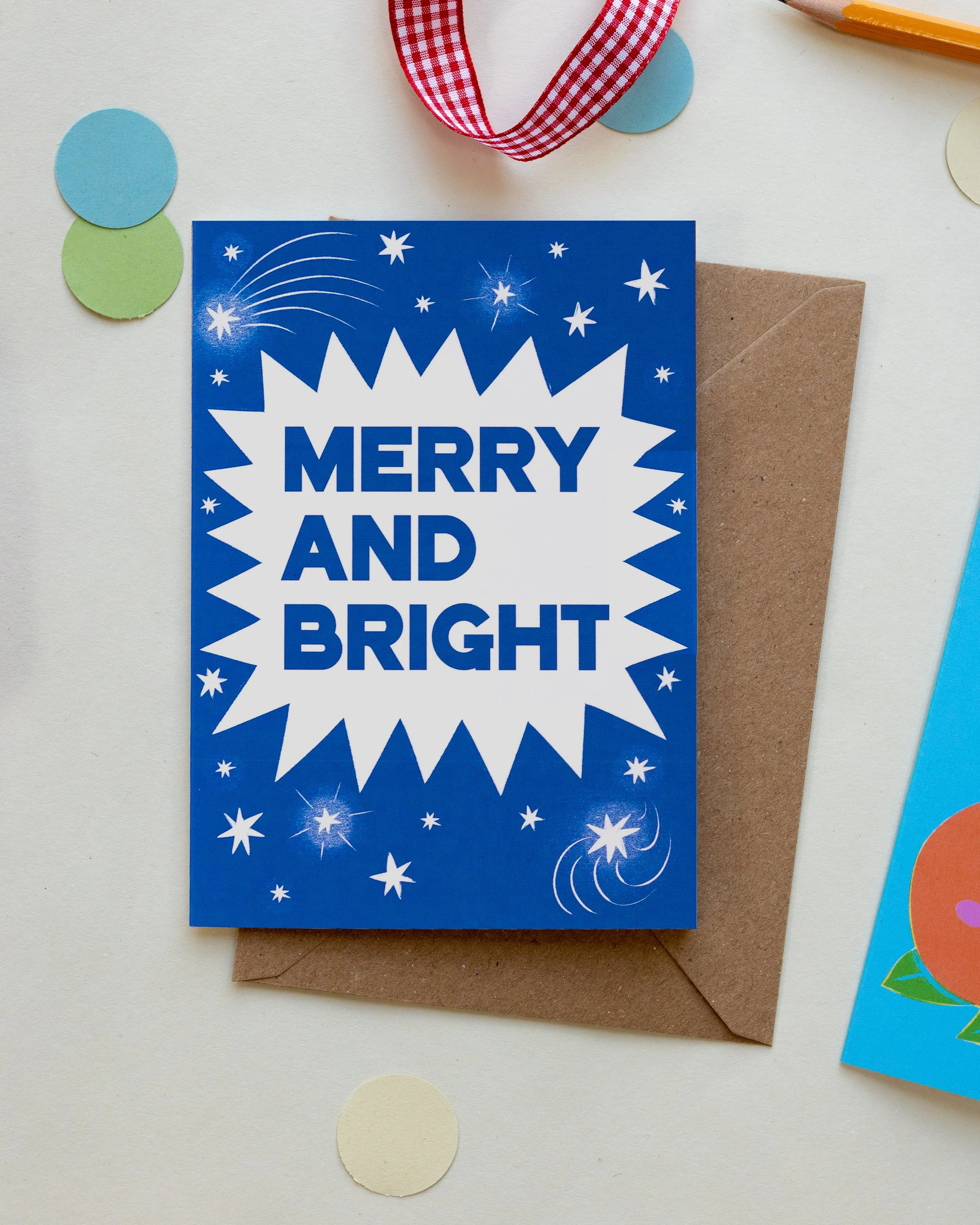 'Merry & Bright' A6 Greetings Card