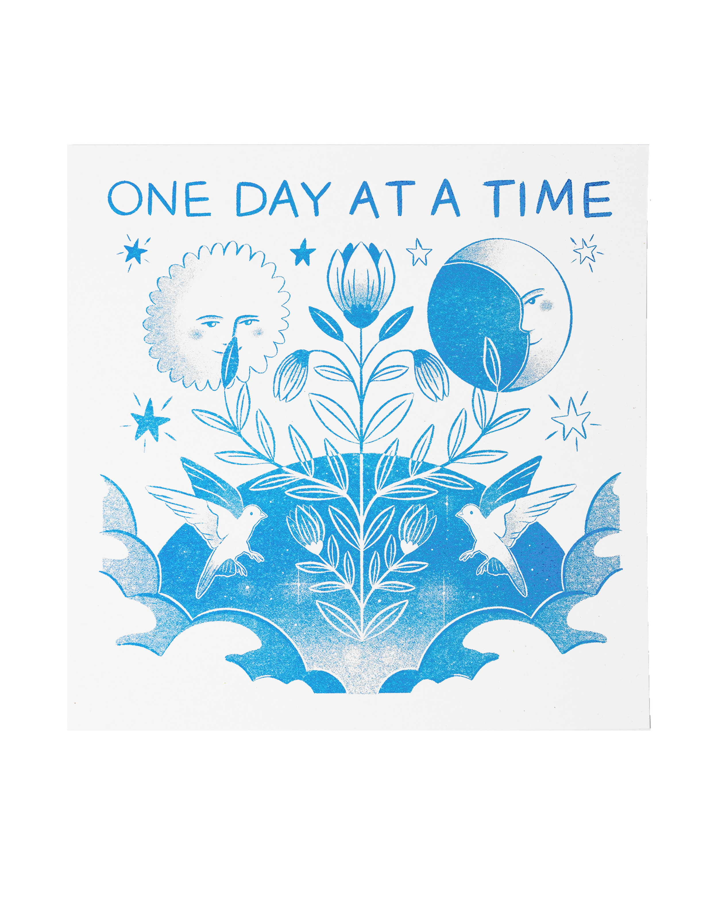 One Day at a Time Riso Print