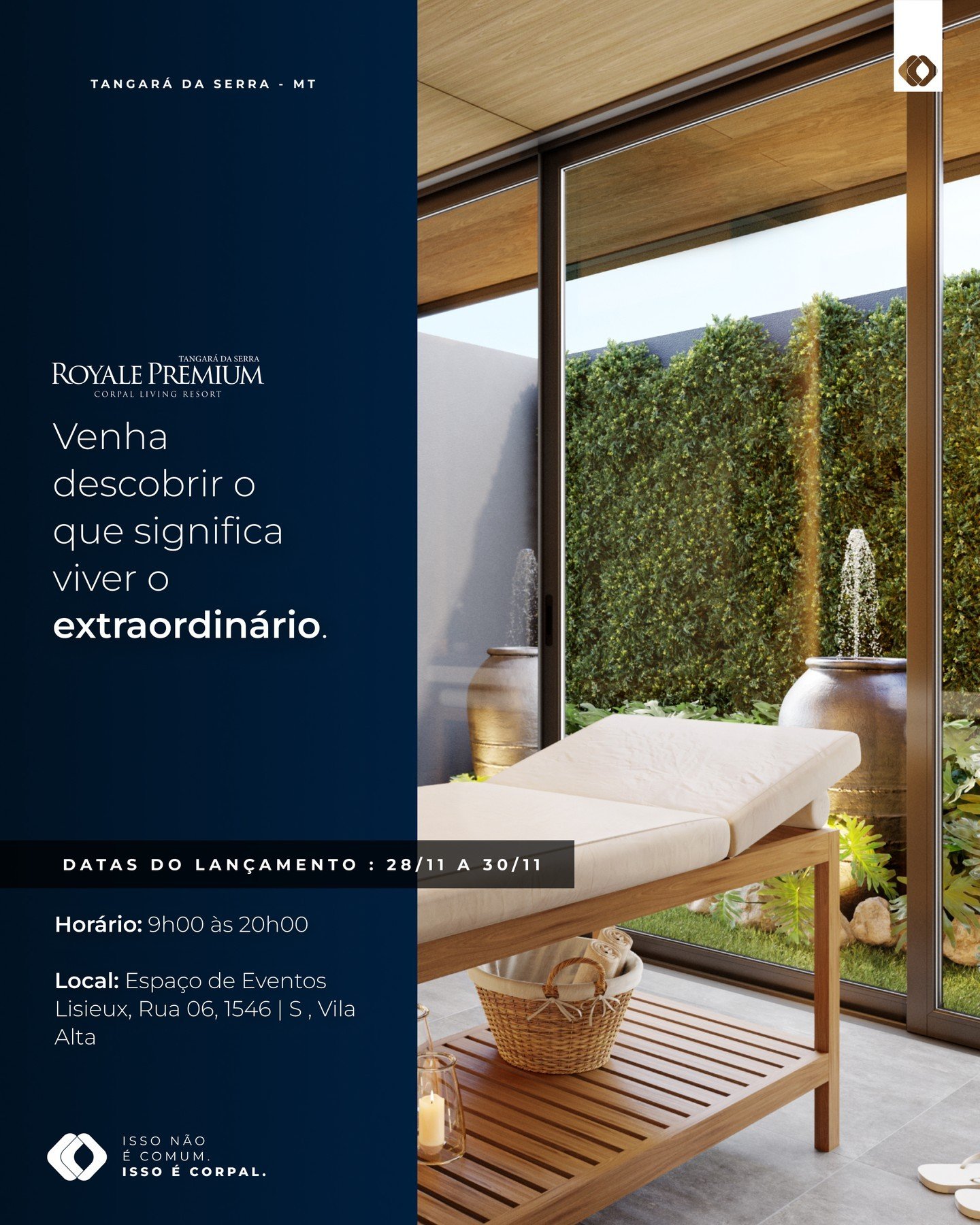 O futuro j&aacute; come&ccedil;ou!! 🌟 O lan&ccedil;amento mais aguardado de Tangar&aacute; da Serra j&aacute; &eacute; realidade!

🚪 Royale Premium abre suas portas, trazendo o conceito Resort que redefine o que &eacute; viver com exclusividade.

?