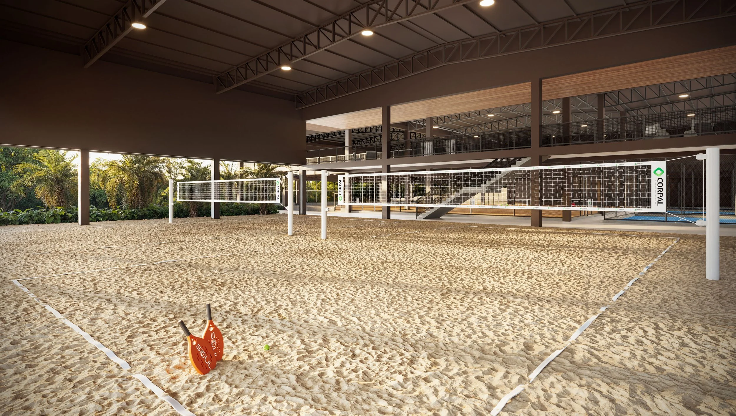 Quadra de beach Tennis Coberta