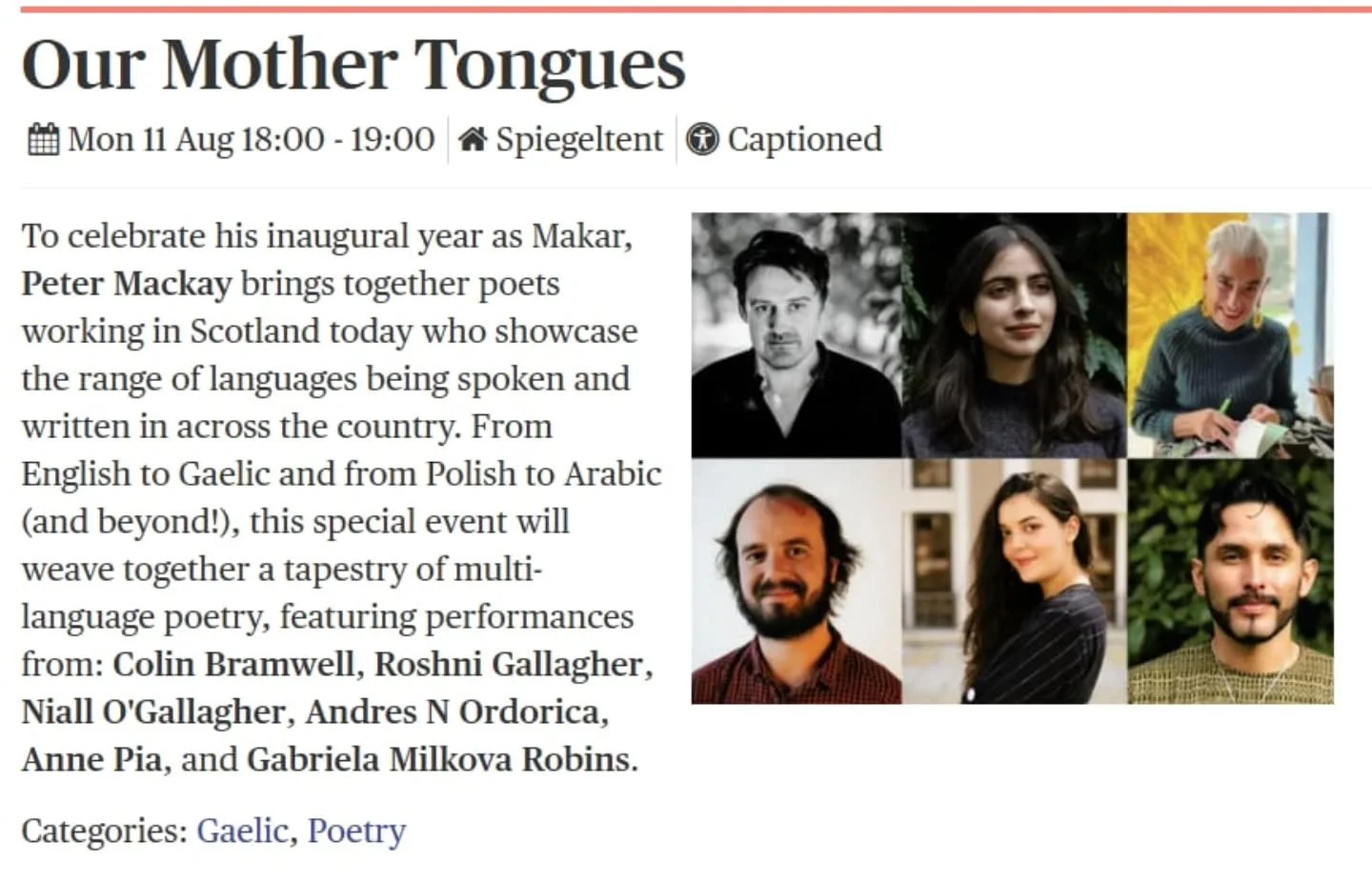 Join us at @edbookfest on Monday 11th August for a multi-lingual poetry exchange! 

It has been such a rewarding experience being paired up with @brambrella and responding to/translating his work. We will be presenting our new work together and discu