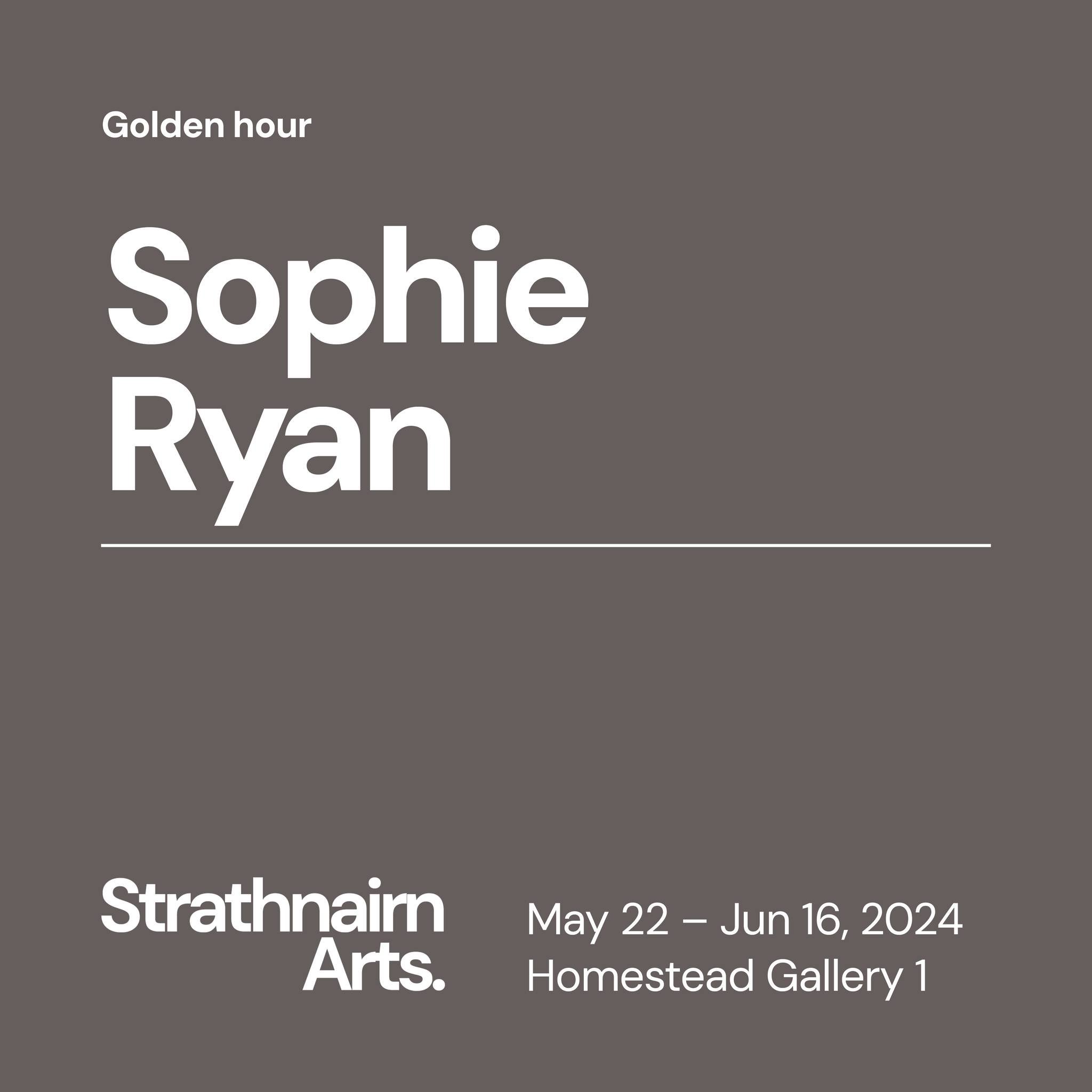 Please join us next Wednesday from 5 to 7 pm for the opening of two fabulous new exhibitions!

✨ Homestead Gallery 1
Sophie Ryan
Golden Hour
Emerging artist Sophie Ryan explores the ephemerality of light and dark through landscapes that exist in a sp