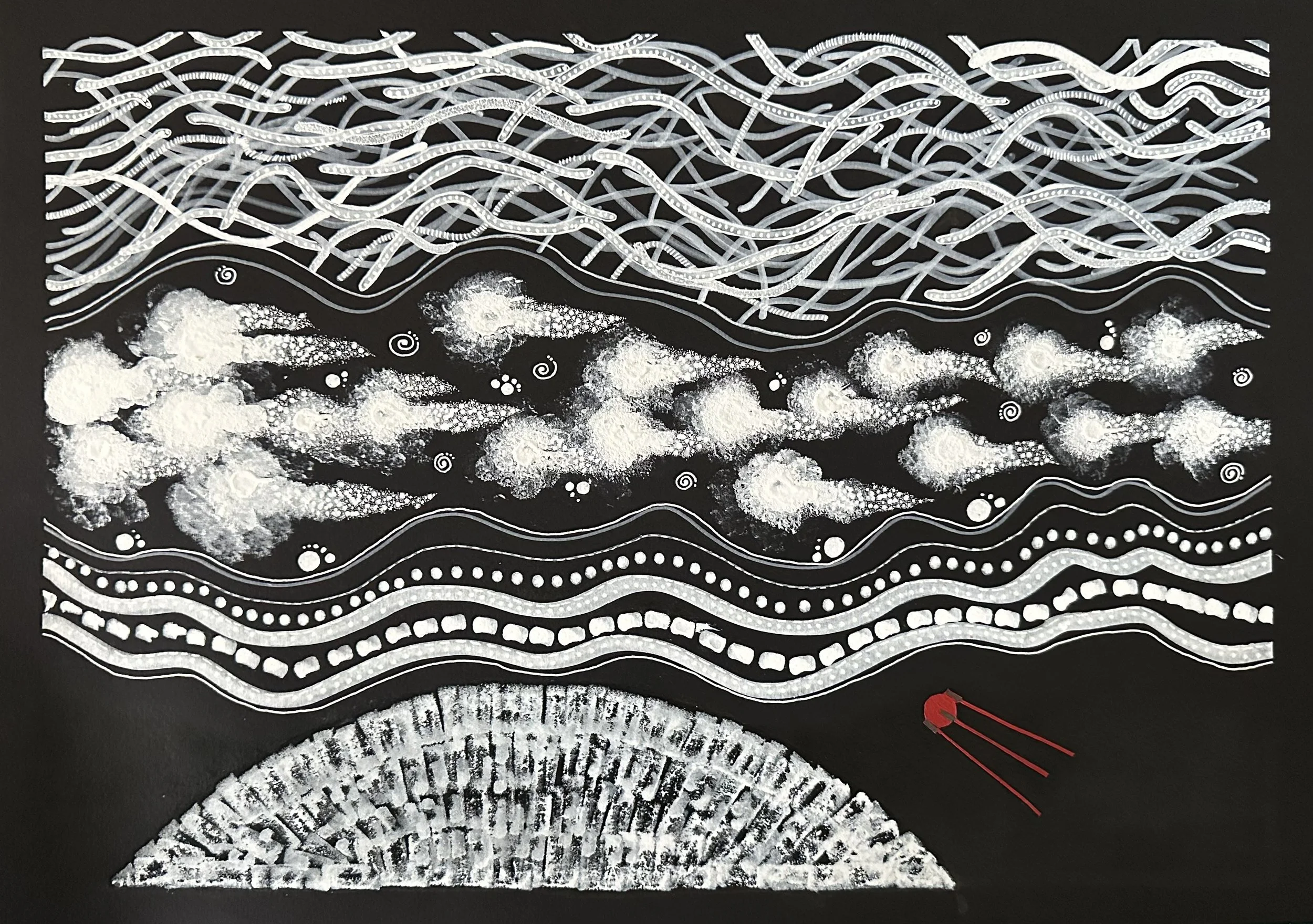 R Marimon - The Weight of Space Debris -  acrylic and pigment ink on paper 30x40cm (1).jpeg