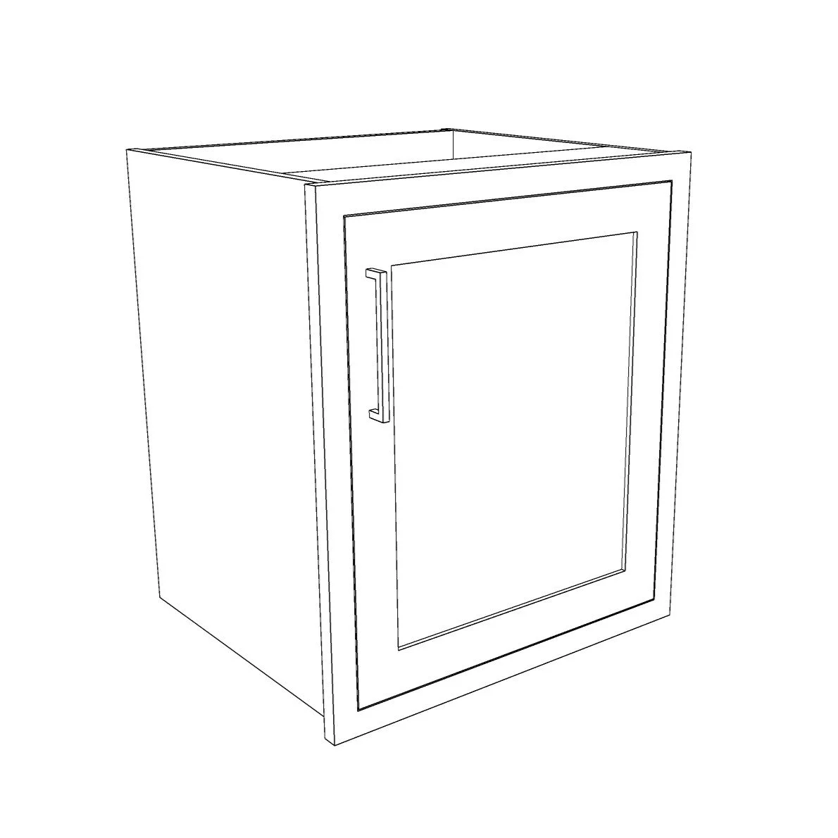 Line drawing of a Daulby and Tickle In-Frame Cabinet