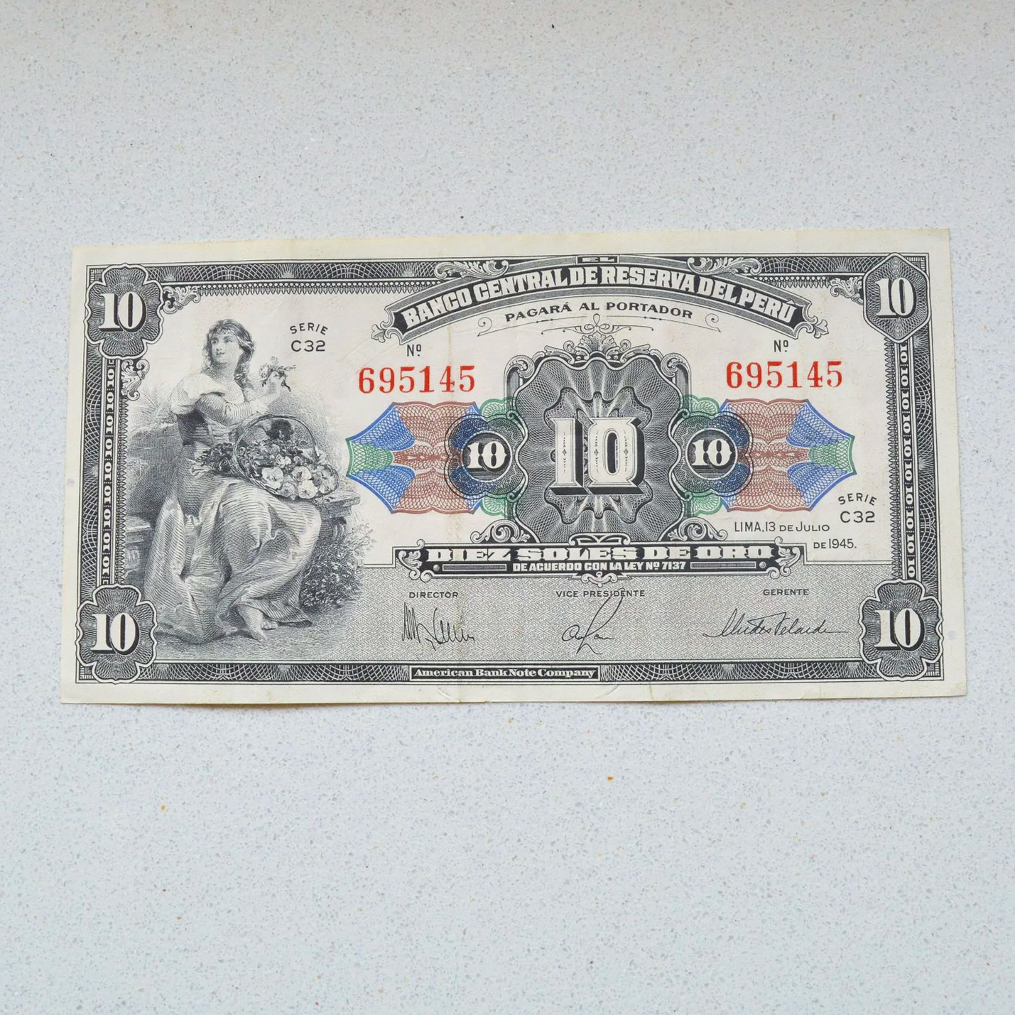 Peru 1945 10 Soles - EF-40