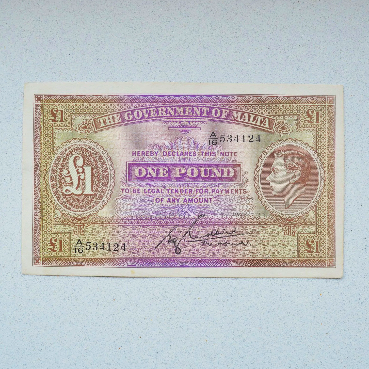 Malta 1940-43 Pound - AU-58+