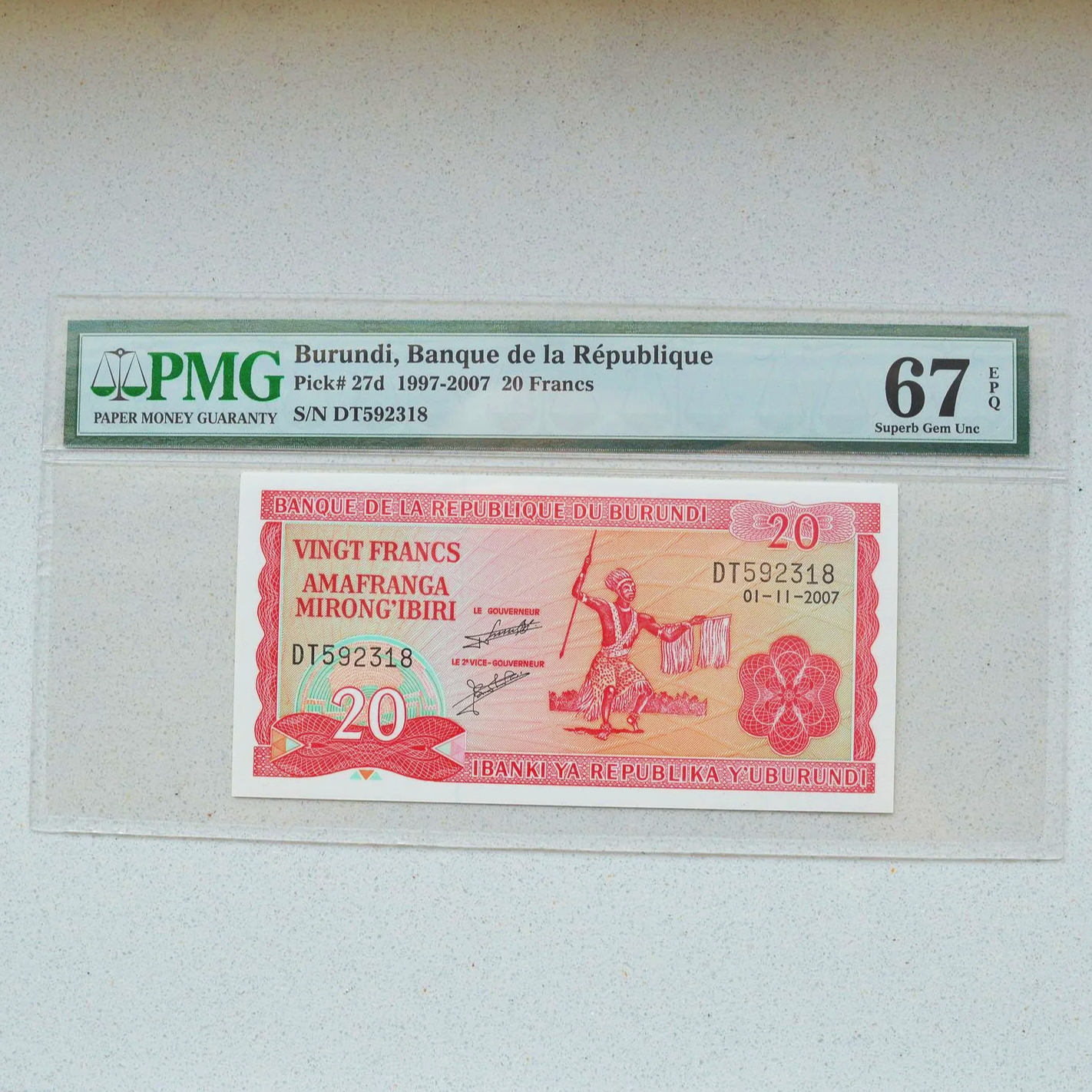 Burundi 2007 20 Francs - PMG Superb Gem UNC 67 EPQ