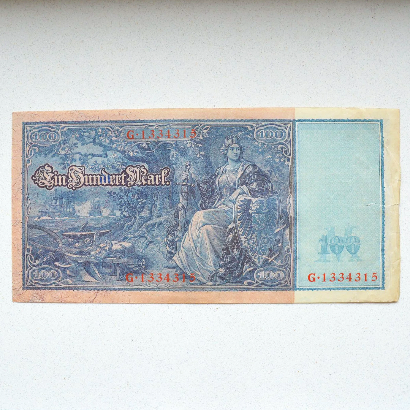 German Empire 1910 100 Marks, Obstruction Error - EF Net