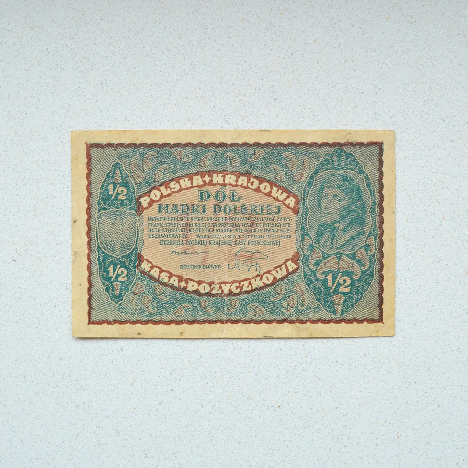 Poland 1920 1/2 Marki - EF Net