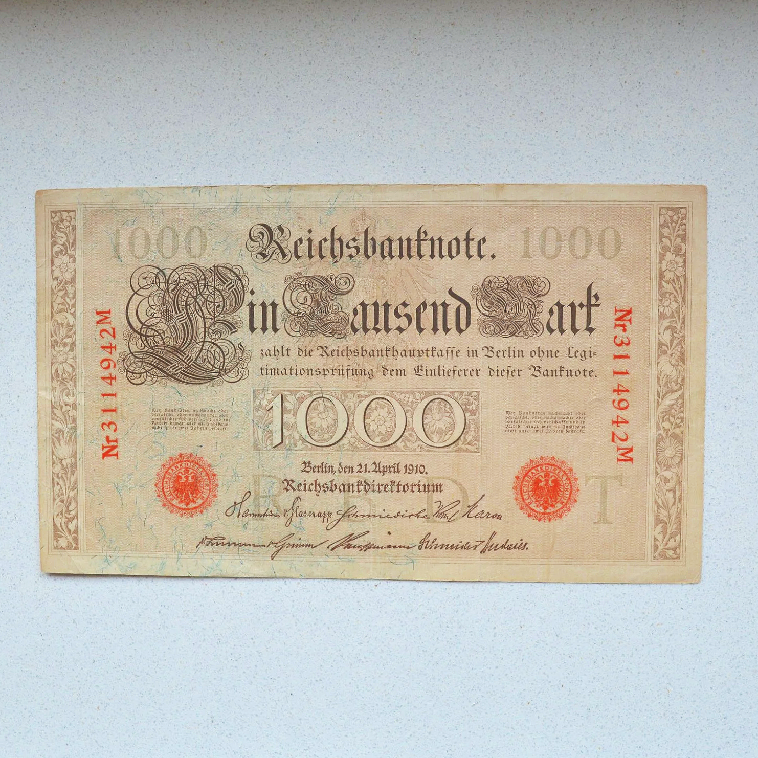 German Empire 1910 1000 Marks - VF-20