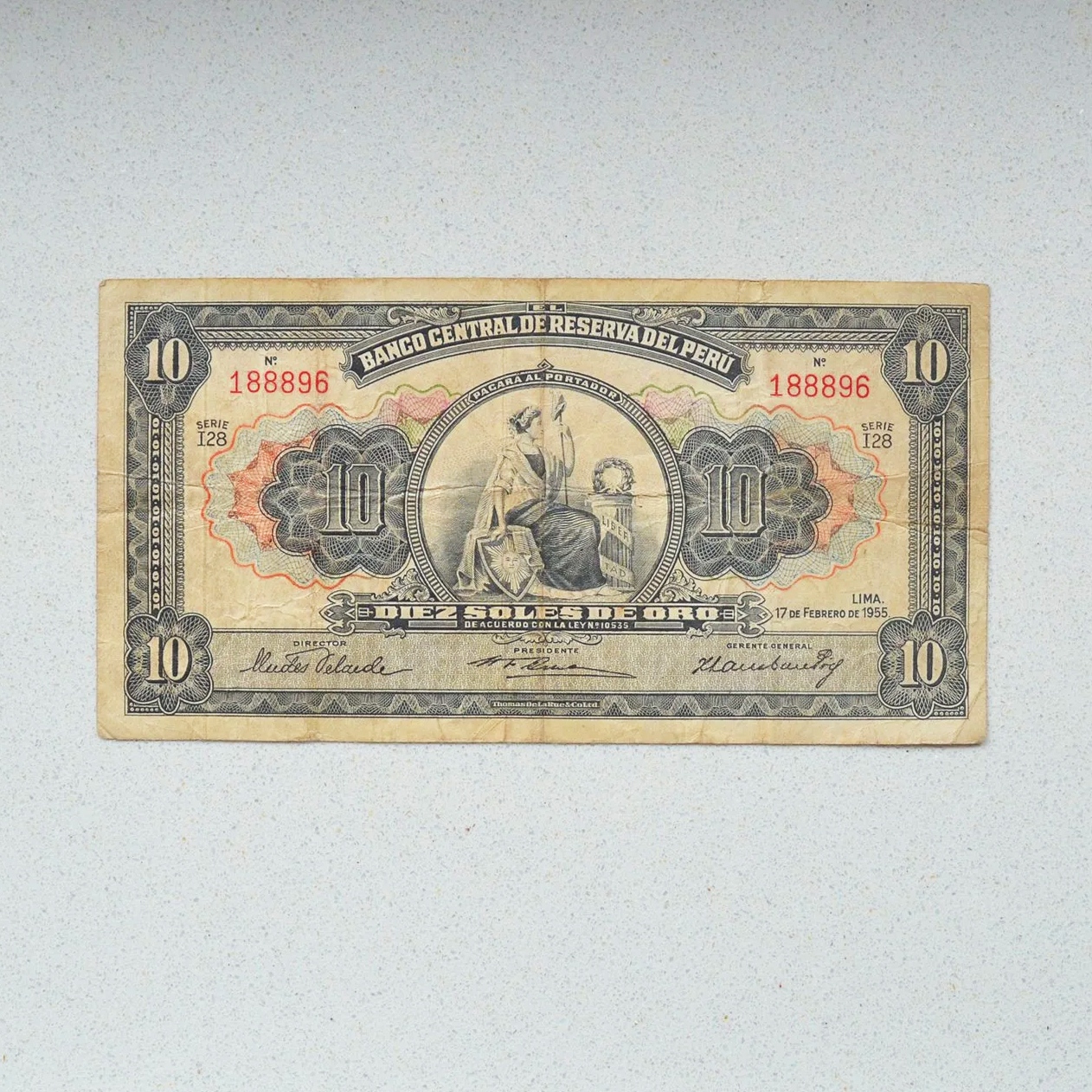 Peru 1955 10 Soles - F-12