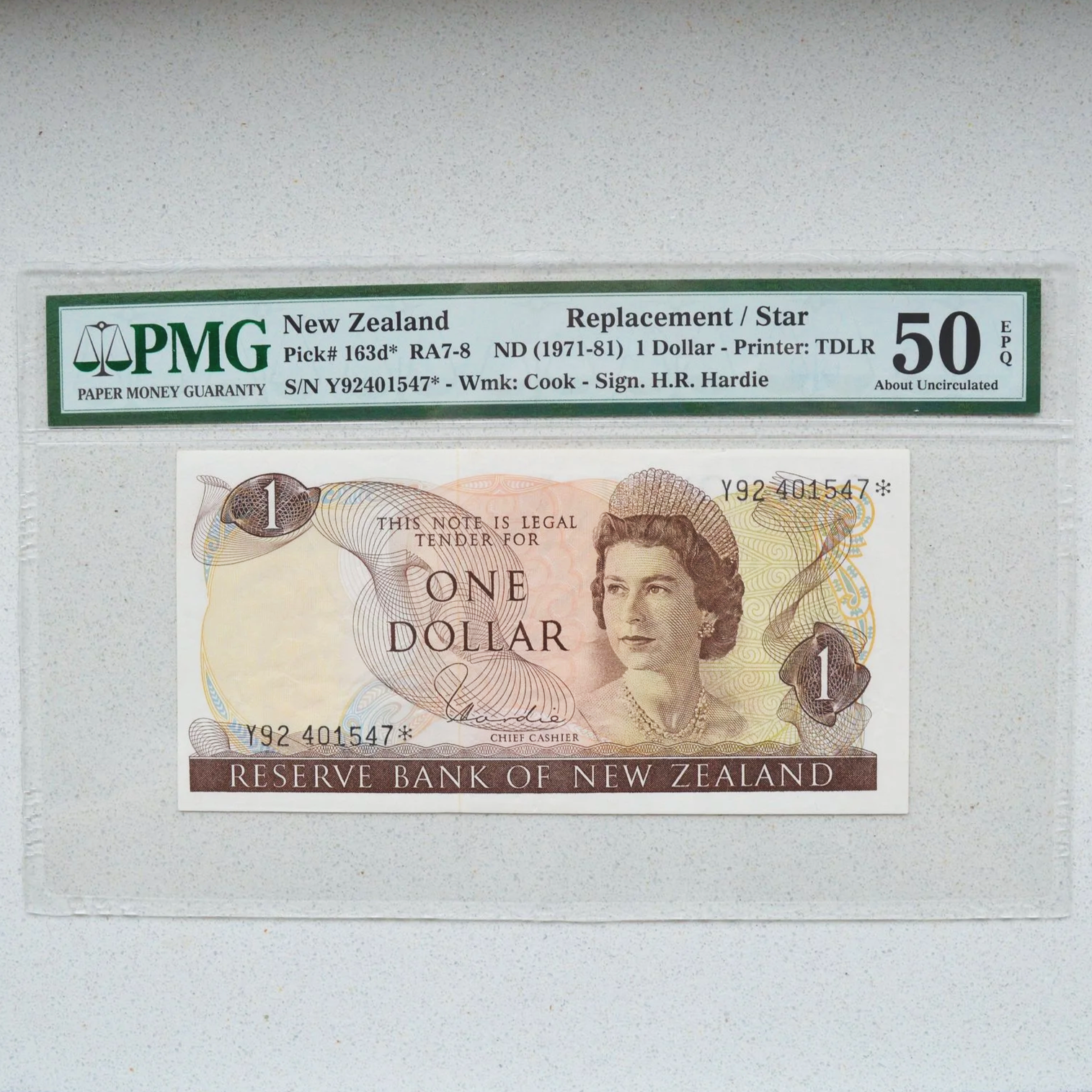 New Zealand 1971-81 Replacement Dollar - PMG AU-50 EPQ