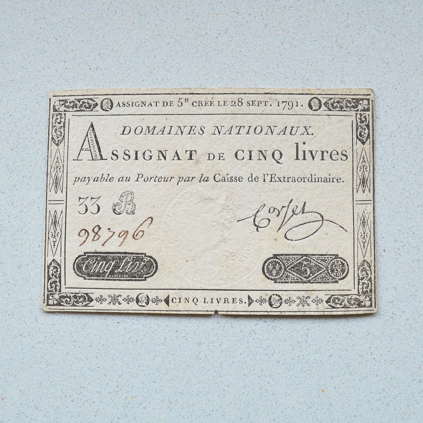 France 1791 Assignat de 5 Livres - EF-45