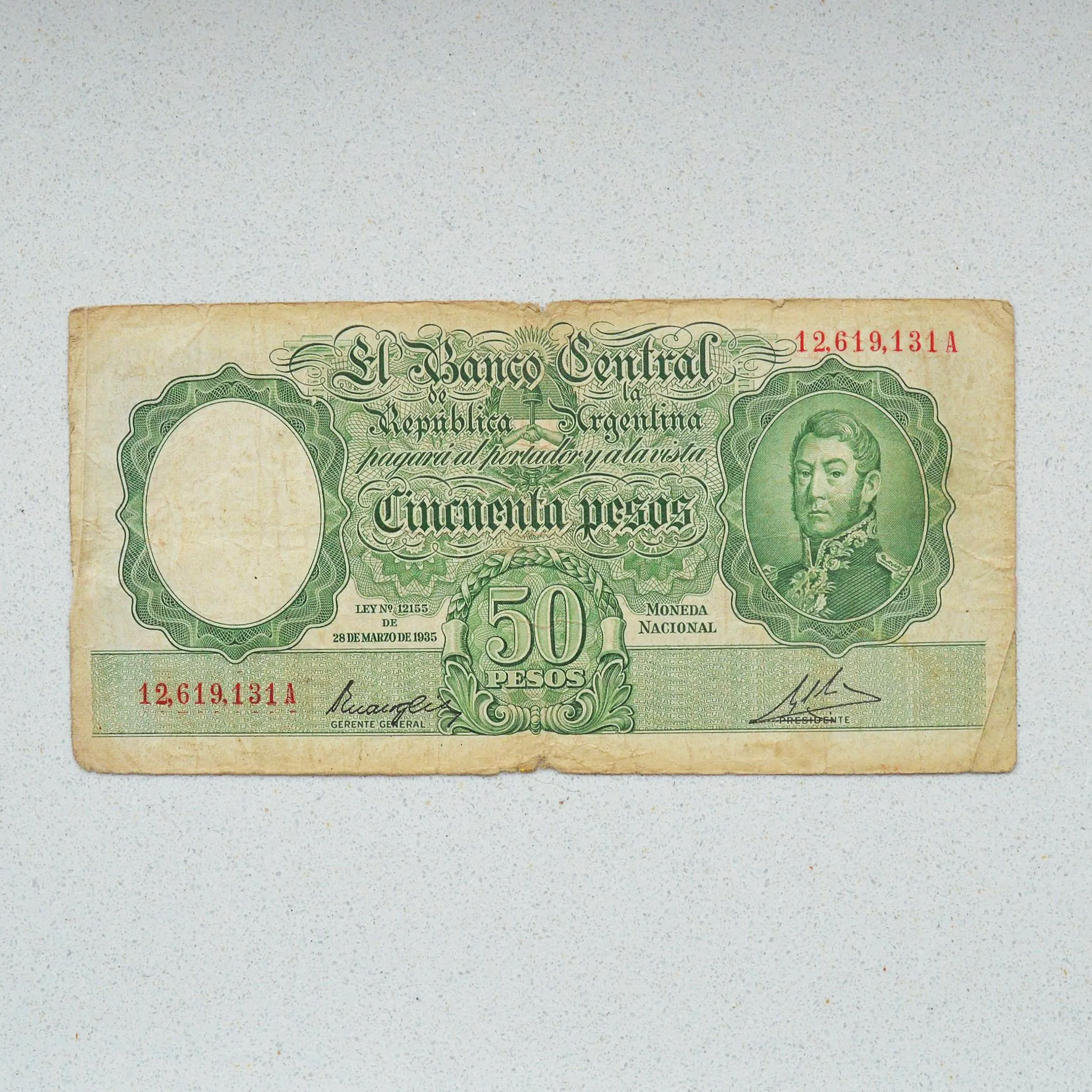 Argentina 1935 (1946-47) 50 Pesos - VG-10