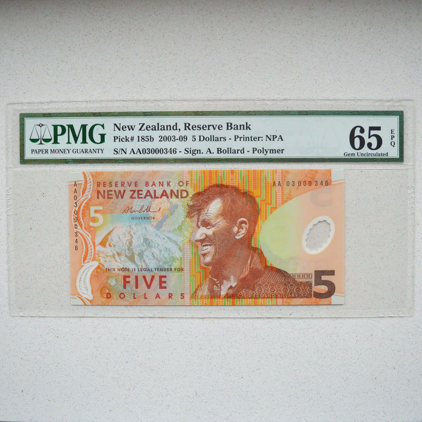 New Zealand 2003-09 Series AA 5 Dollar - PMG Gem UNC-65 EPQ