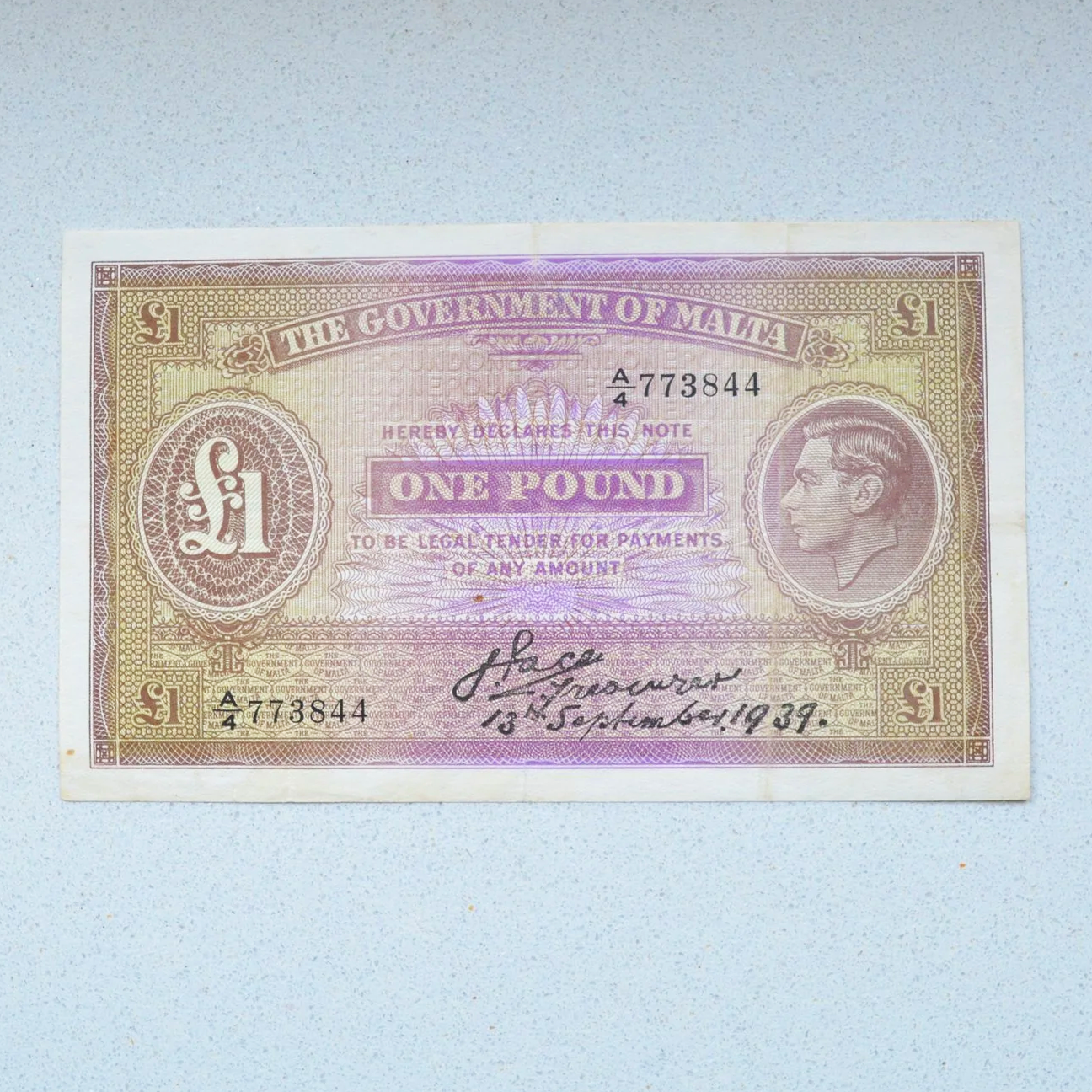 Malta 1939 Pound - VF-35
